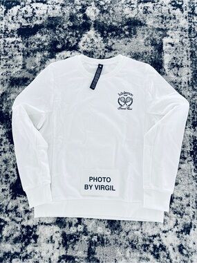 lululemon athletica White Sweatshirt with Navy Tennis Club Embroidery